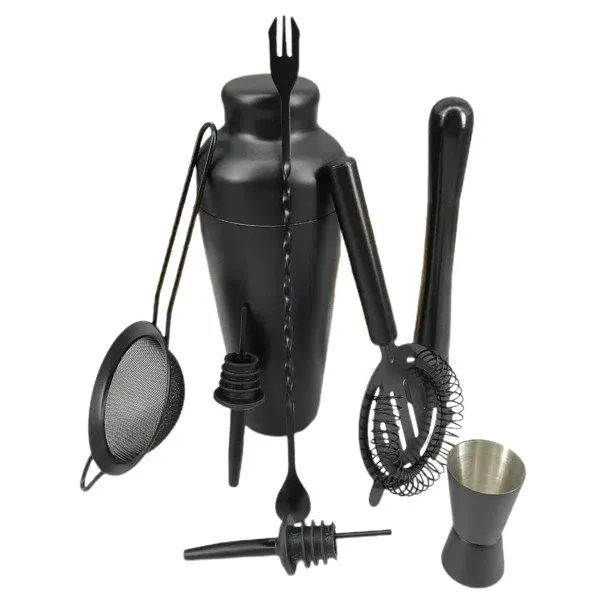 Volledig zwarte cocktailset