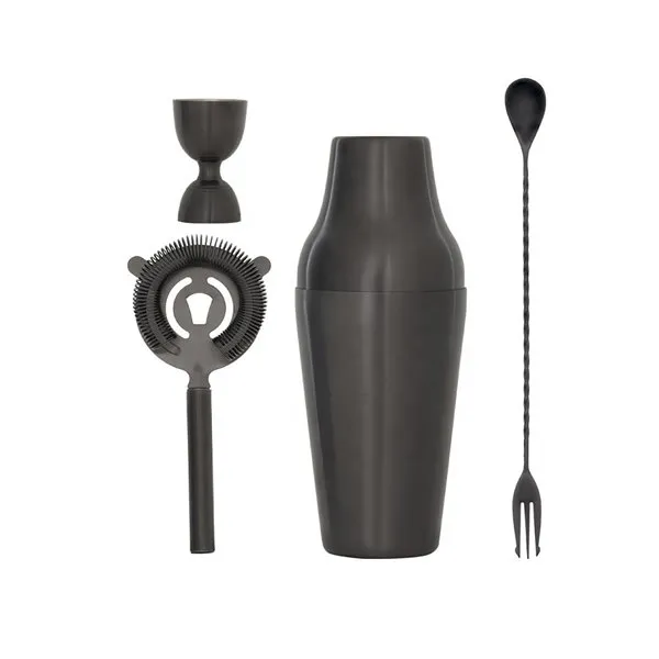 Cocktailset in zwart chroom