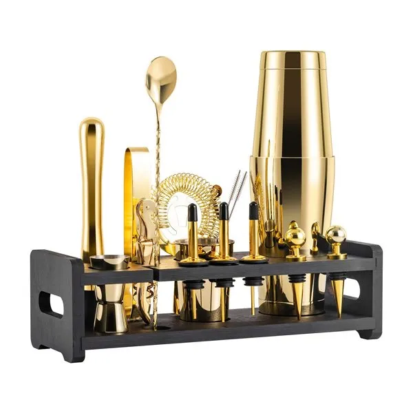 Cocktailshaker set goud