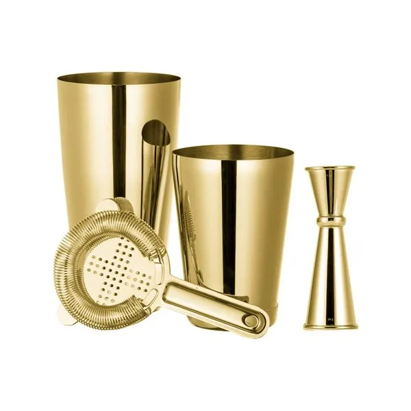Gouden set voor het maken van cocktails