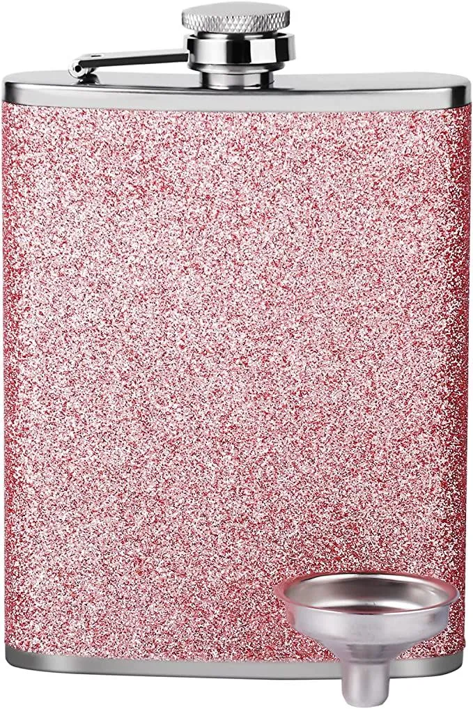 Roze roestvrijstalen heupkolf